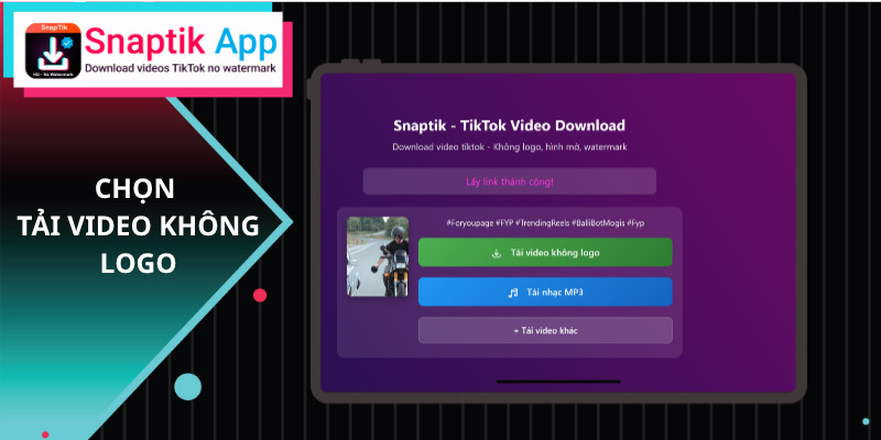 Appuyer sur Télécharger et choisir le format de la vidéo